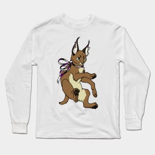 Asexual Pride Caracal (Ace Floppa) Long Sleeve T-Shirt